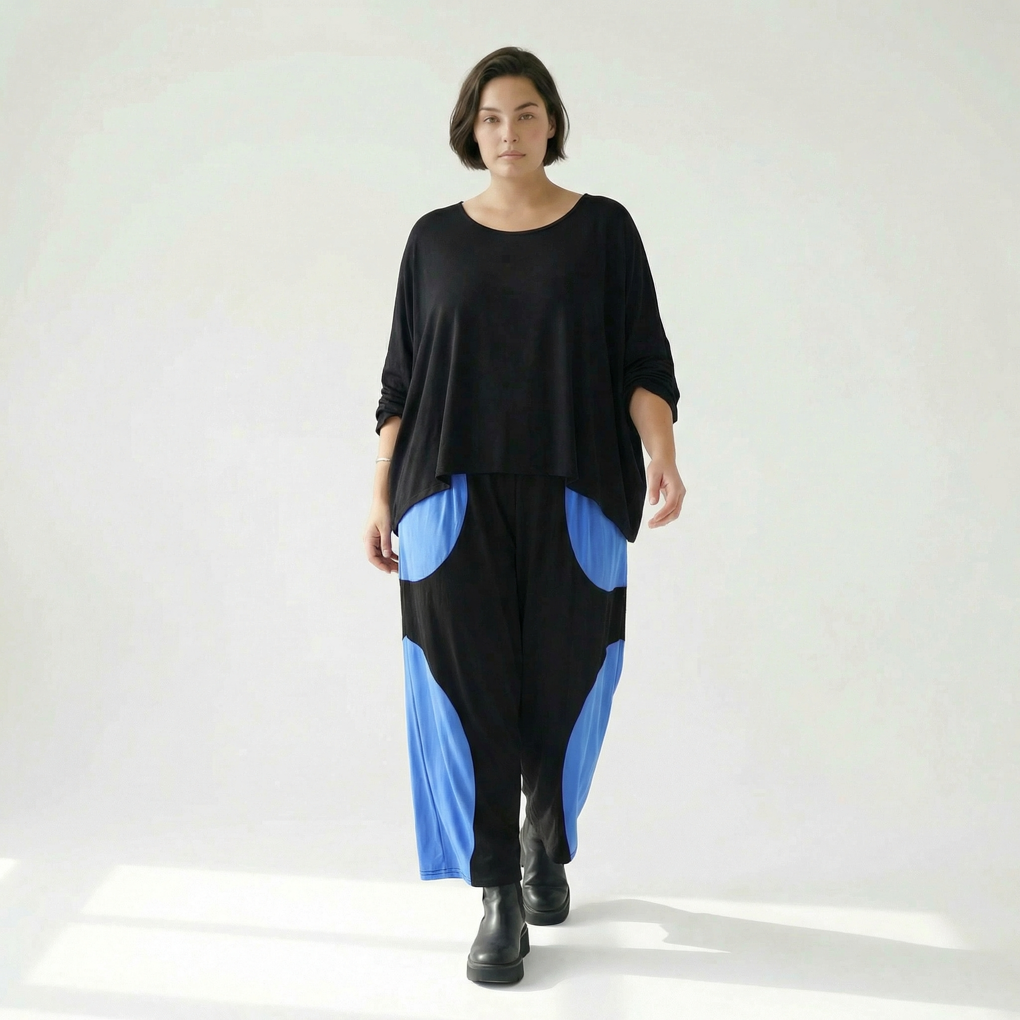  Ballonhose von AKH Fashion aus Viskose, 1416.06914, Schwarz/Blau, Schick, Modern, Bequem