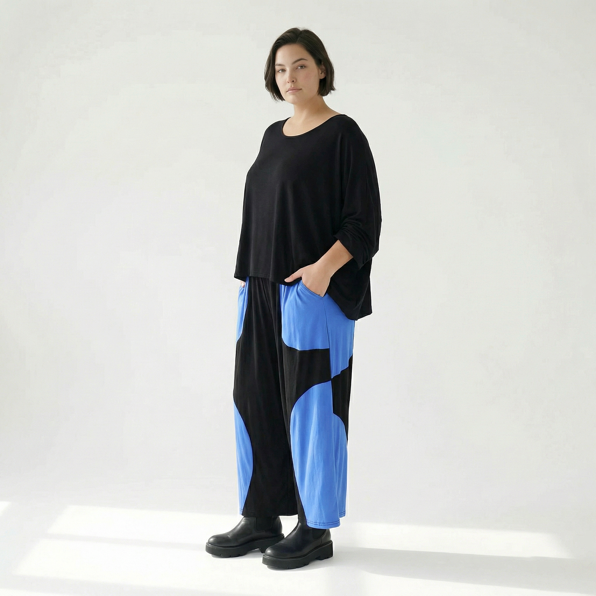  Ballonhose von AKH Fashion aus Viskose, 1416.06914, Schwarz/Blau, Schick, Modern, Bequem