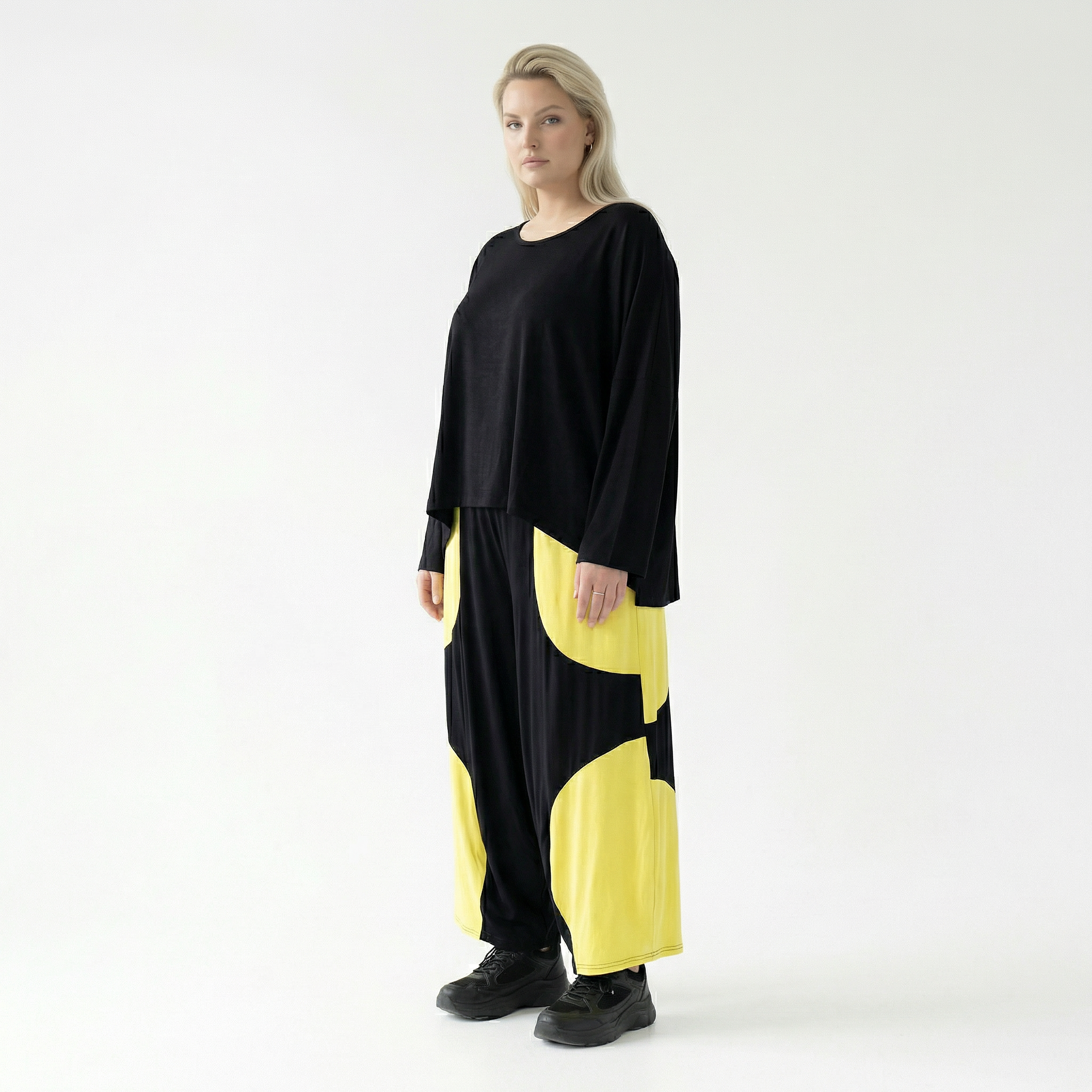  Ballonhose von AKH Fashion aus Viskose, 1416.06914, Schwarz/Gelb, Schick, Modern, Bequem