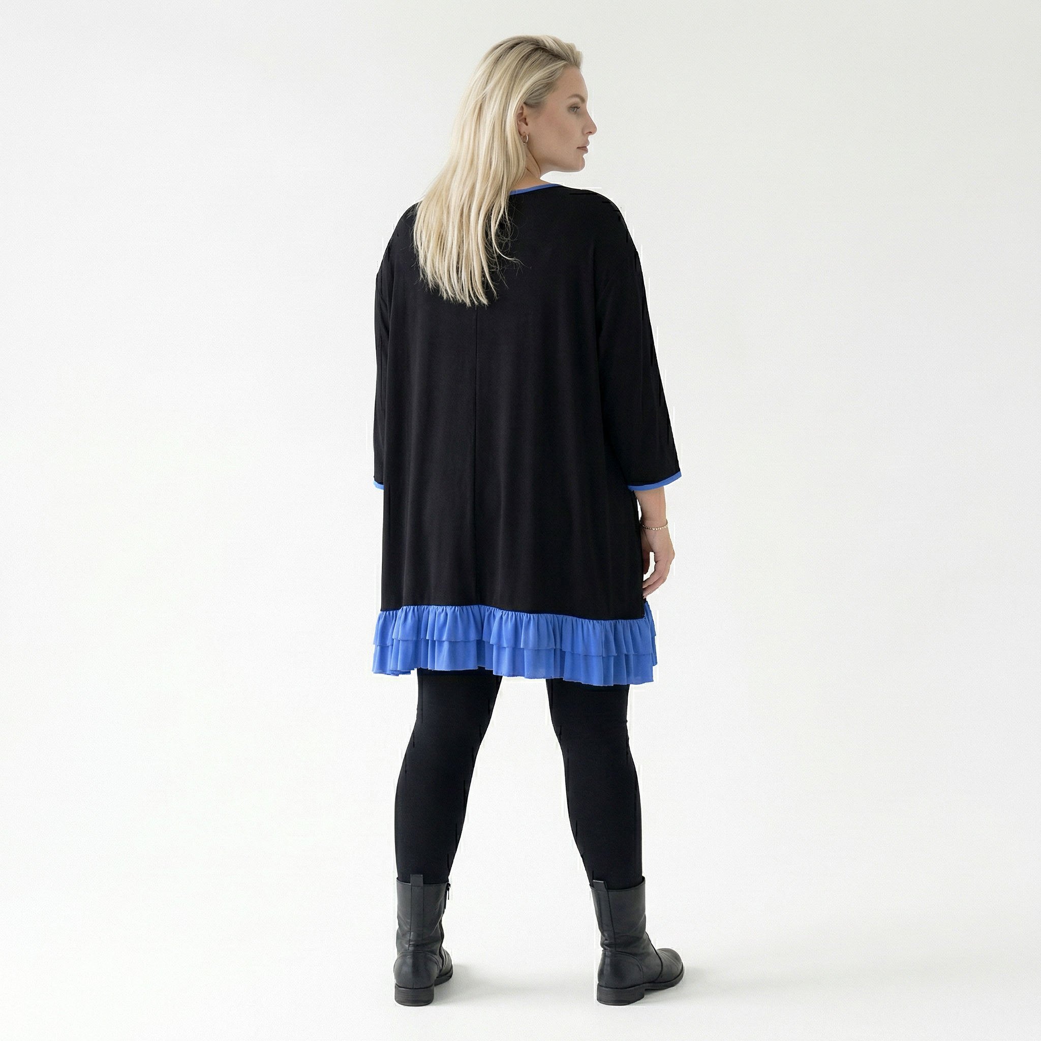  A-Form Shirt von AKH Fashion aus Viskose, 1416.06916, Schwarz/Blau, Schick, Modern, Bequem