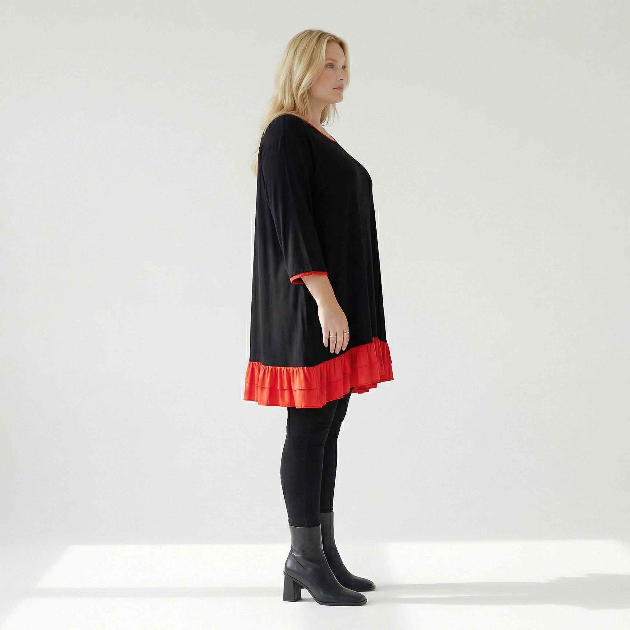  A-Form Shirt von AKH Fashion aus Viskose, 1416.06916, Schwarz/Rot, Schick, Modern, Bequem