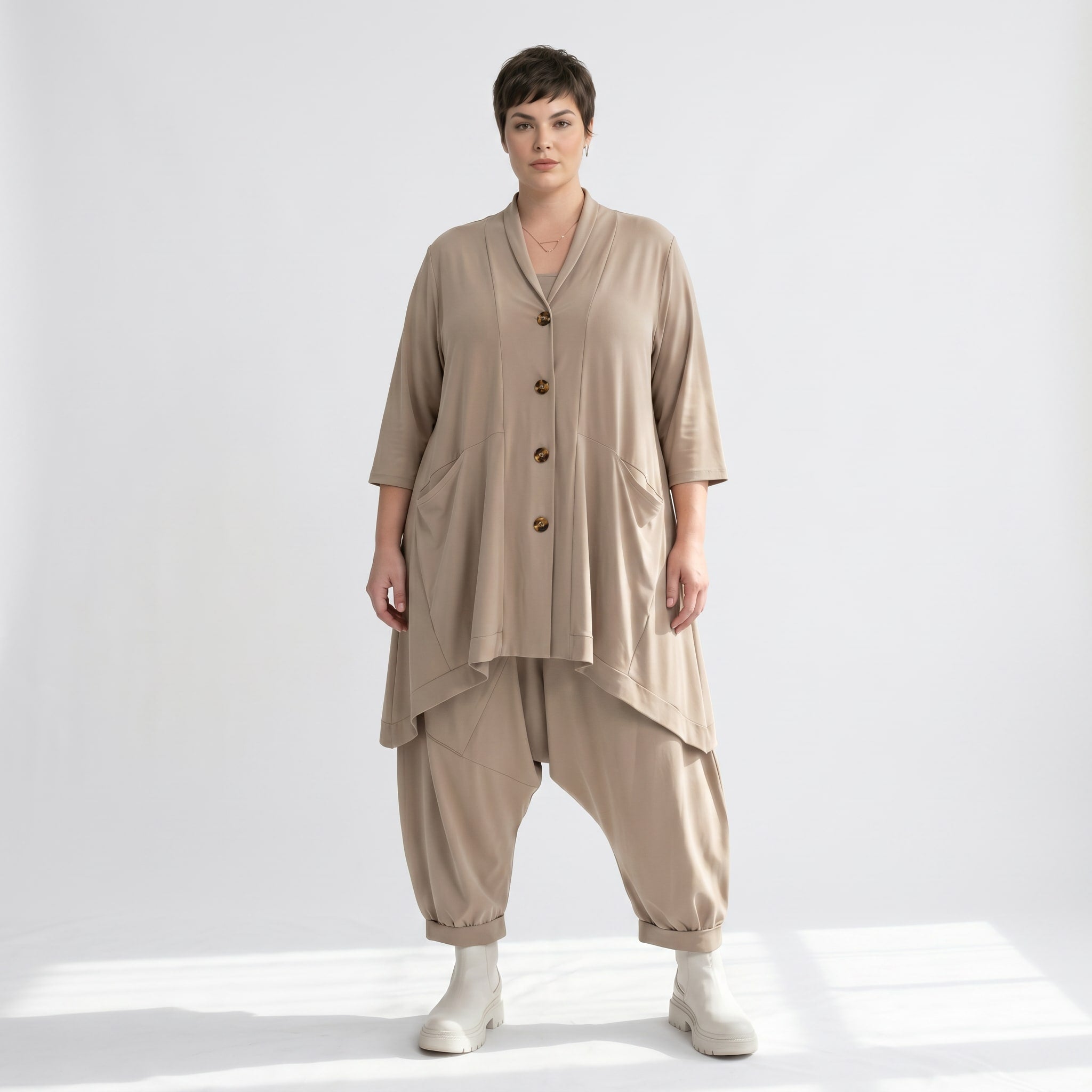 A-Form Jacke von AKH Fashion aus Materialmix, ausgefallene, zeitlose Lagenlook Mode