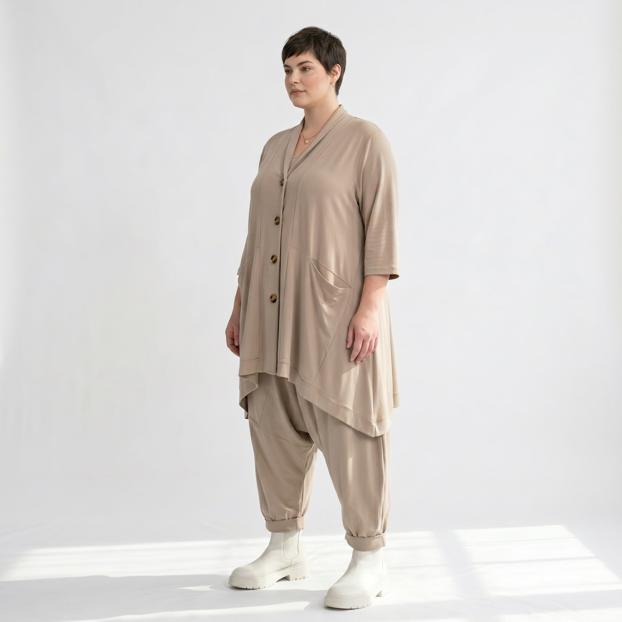 A-Form Jacke von AKH Fashion aus Materialmix, ausgefallene, zeitlose Lagenlook Mode