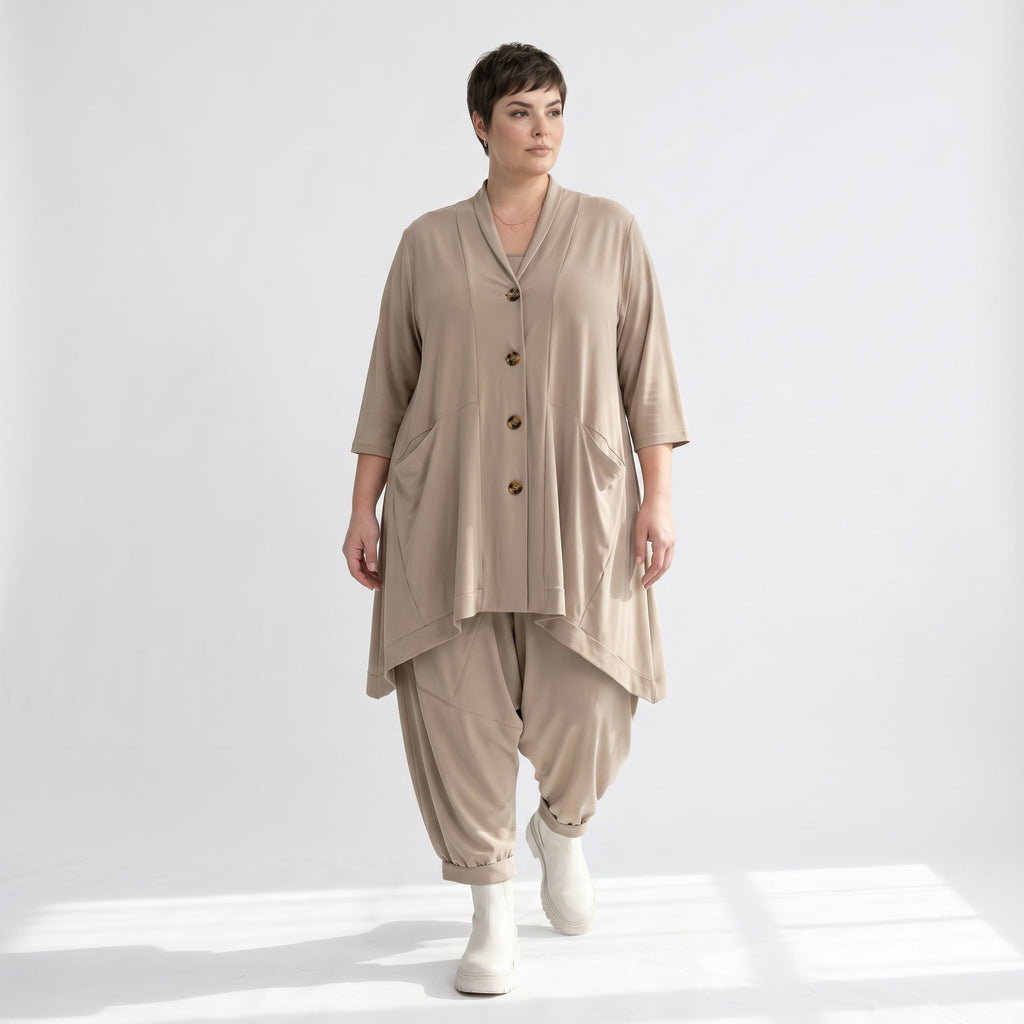A-Form Jacke von AKH Fashion aus Materialmix, ausgefallene, zeitlose Lagenlook Mode