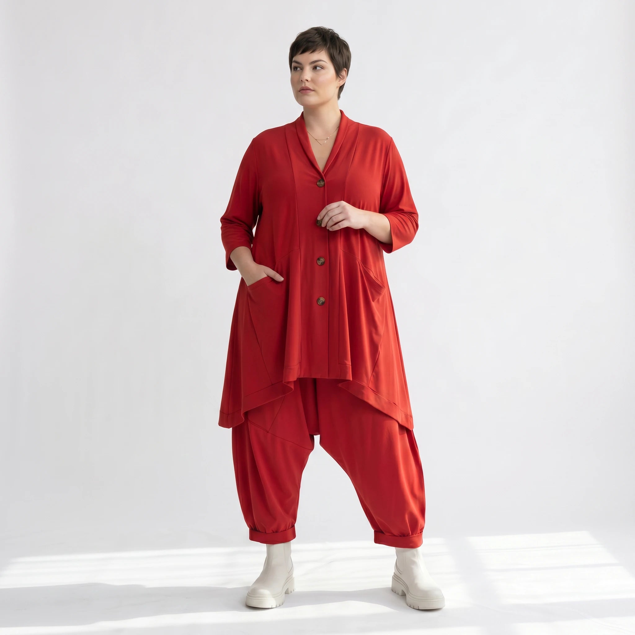 A-Form Jacke von AKH Fashion aus Materialmix, ausgefallene, zeitlose Lagenlook Mode