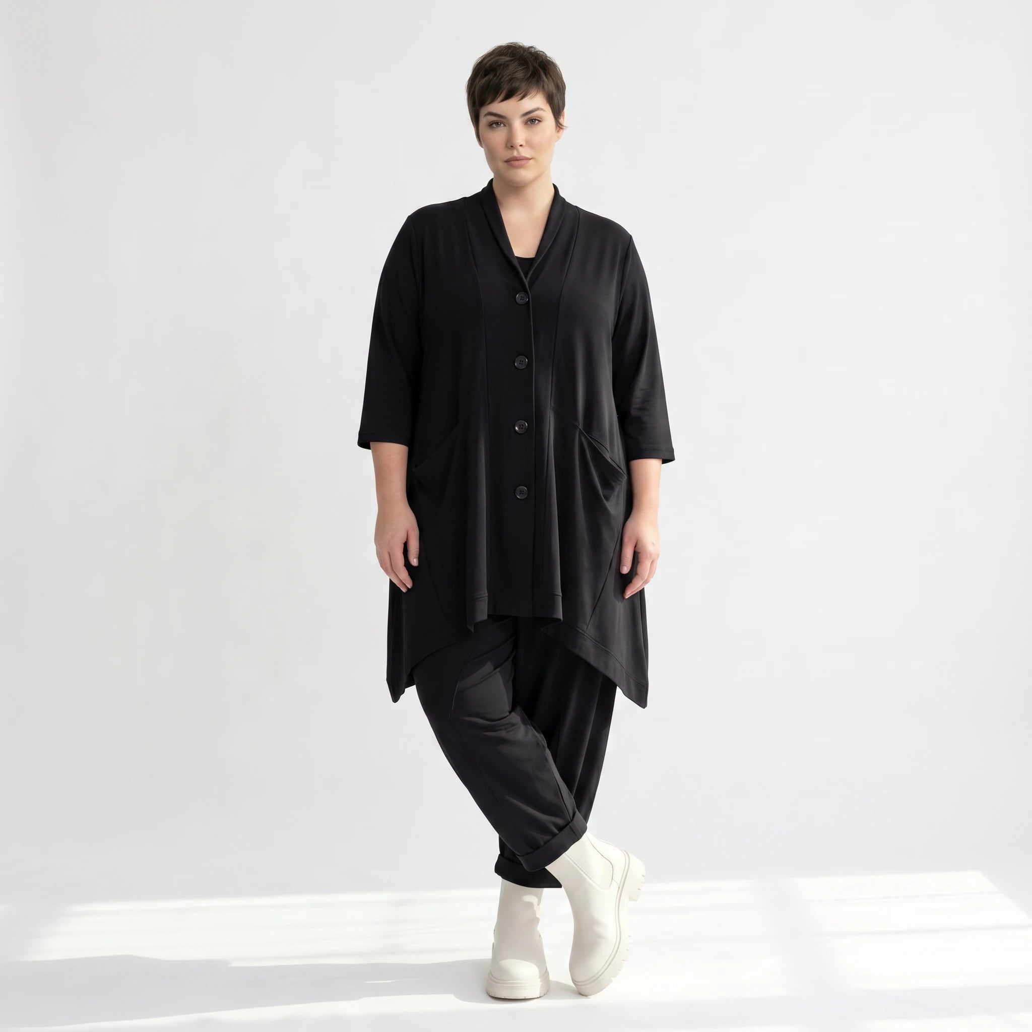 A-Form Jacke von AKH Fashion aus Materialmix, ausgefallene, zeitlose Lagenlook Mode