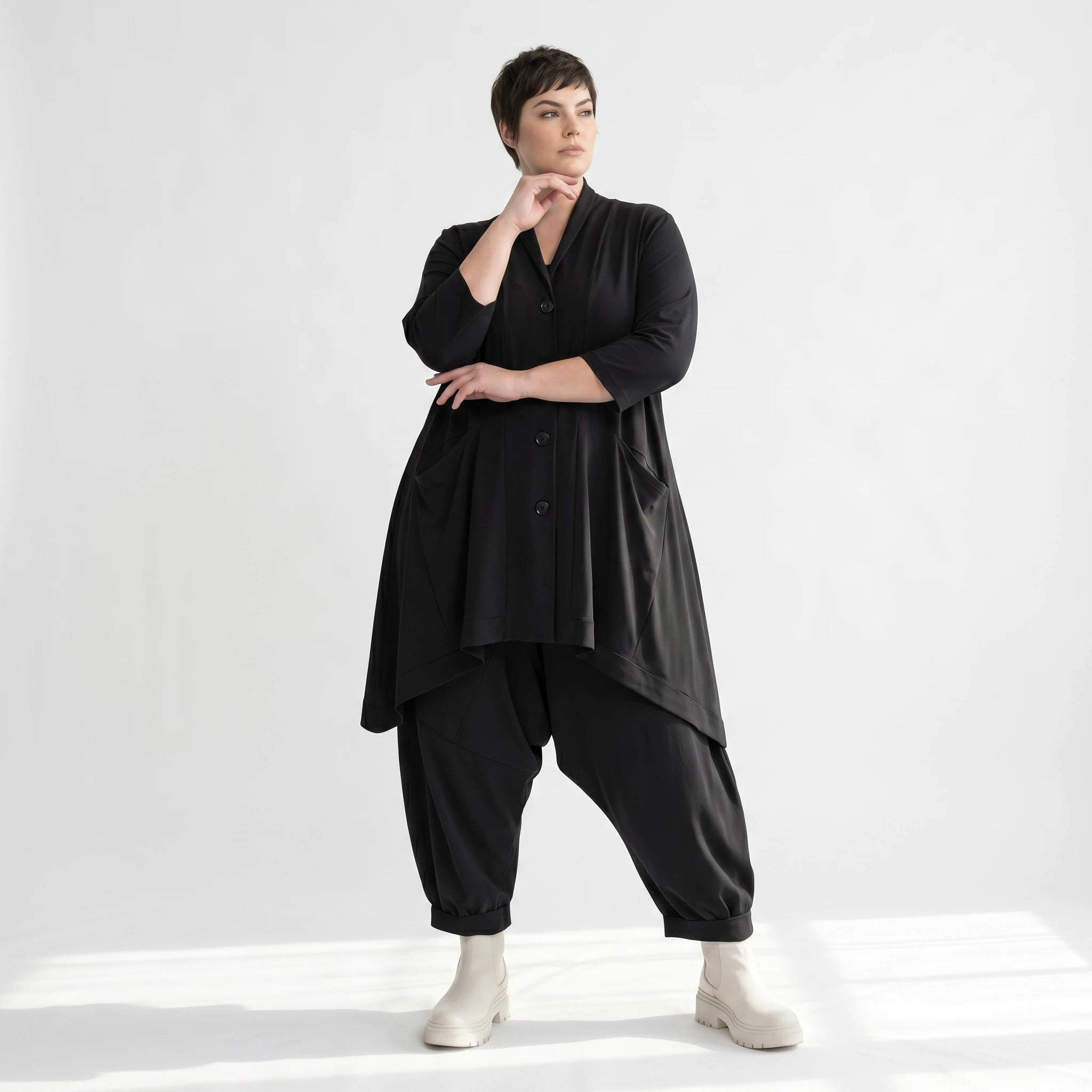 A-Form Jacke von AKH Fashion aus Materialmix, ausgefallene, zeitlose Lagenlook Mode