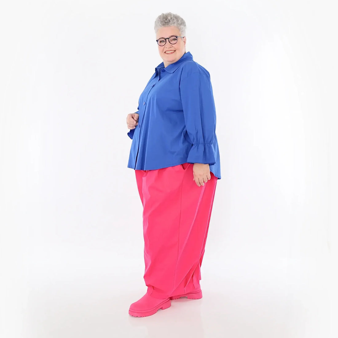  Ballonhose von AKH Fashion aus Baumwolle, 1482.07032, Fuchsia, Ausgefallen, Zeitlos