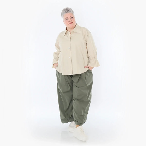  Ballonhose von AKH Fashion aus Baumwolle, 1482.07032, Khaki, Ausgefallen, Zeitlos, Schick
