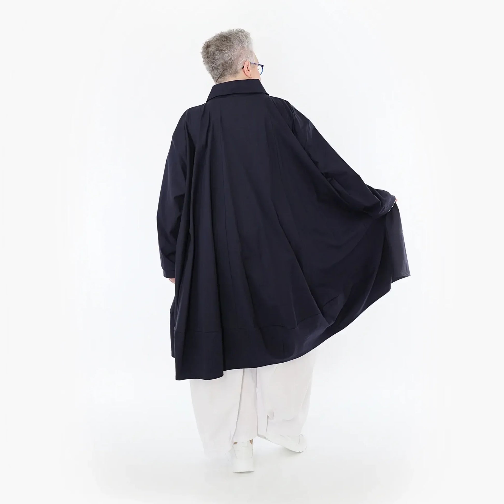  A-Form Jacke von AKH Fashion aus Baumwolle, 1482.07061, Marine, Ausgefallen, Zeitlos