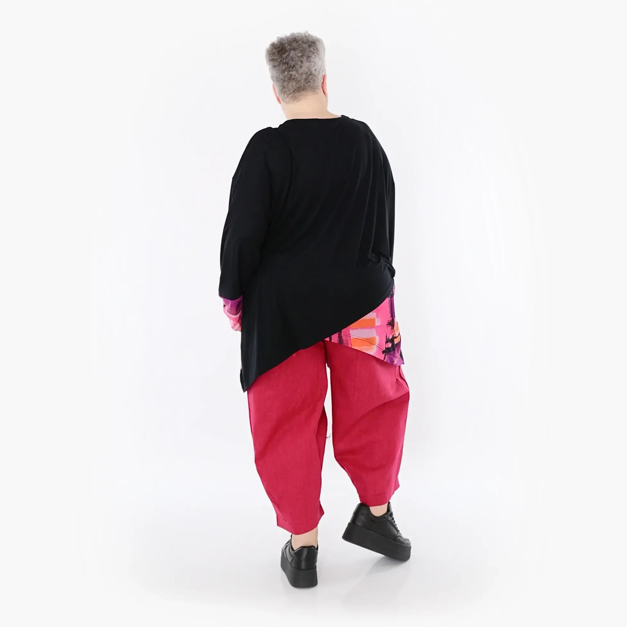  A-Form Bigshirt von AKH Fashion aus Viskose, 1488.07013, Schwarz/Multi, Grafik, Ausgefallen
