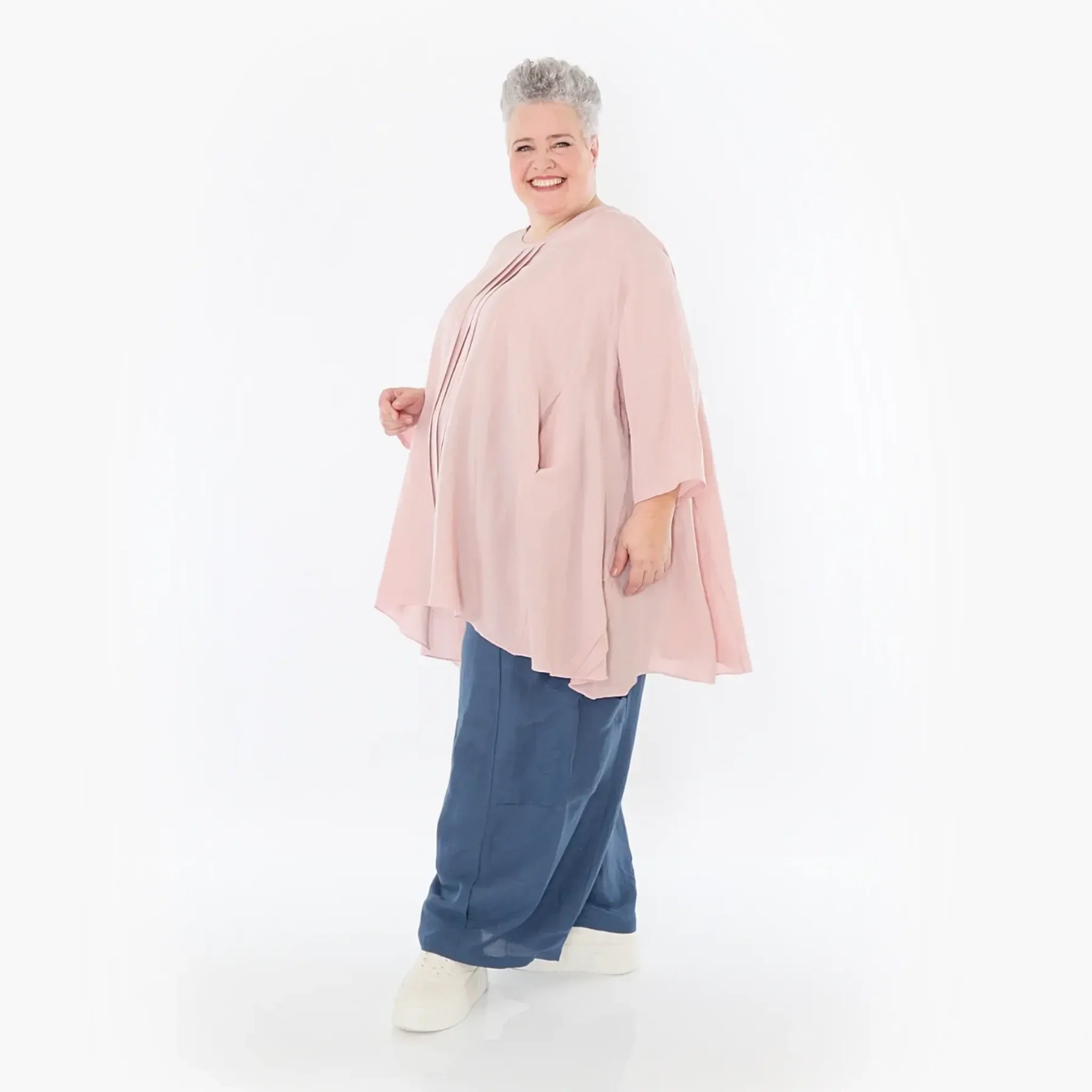  AKH Fashion Hose in gerader Form, aus Viskose, 1490.06710, Azurblau, Ausgefallen, Zeitlos