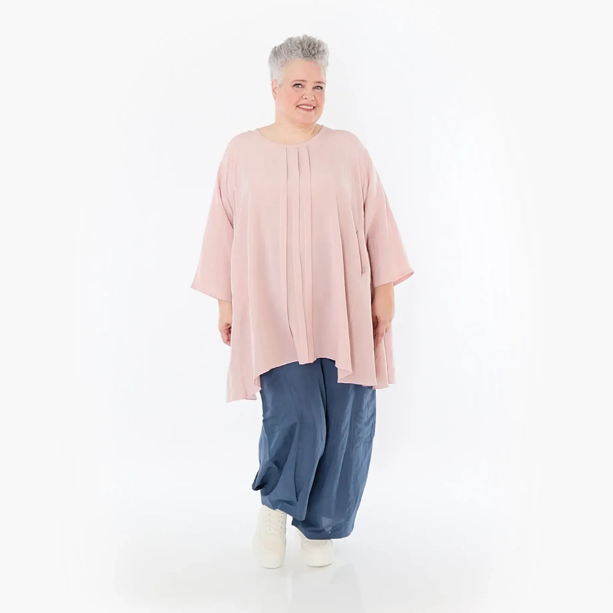  AKH Fashion Hose in gerader Form, aus Viskose, 1490.06710, Azurblau, Ausgefallen, Zeitlos