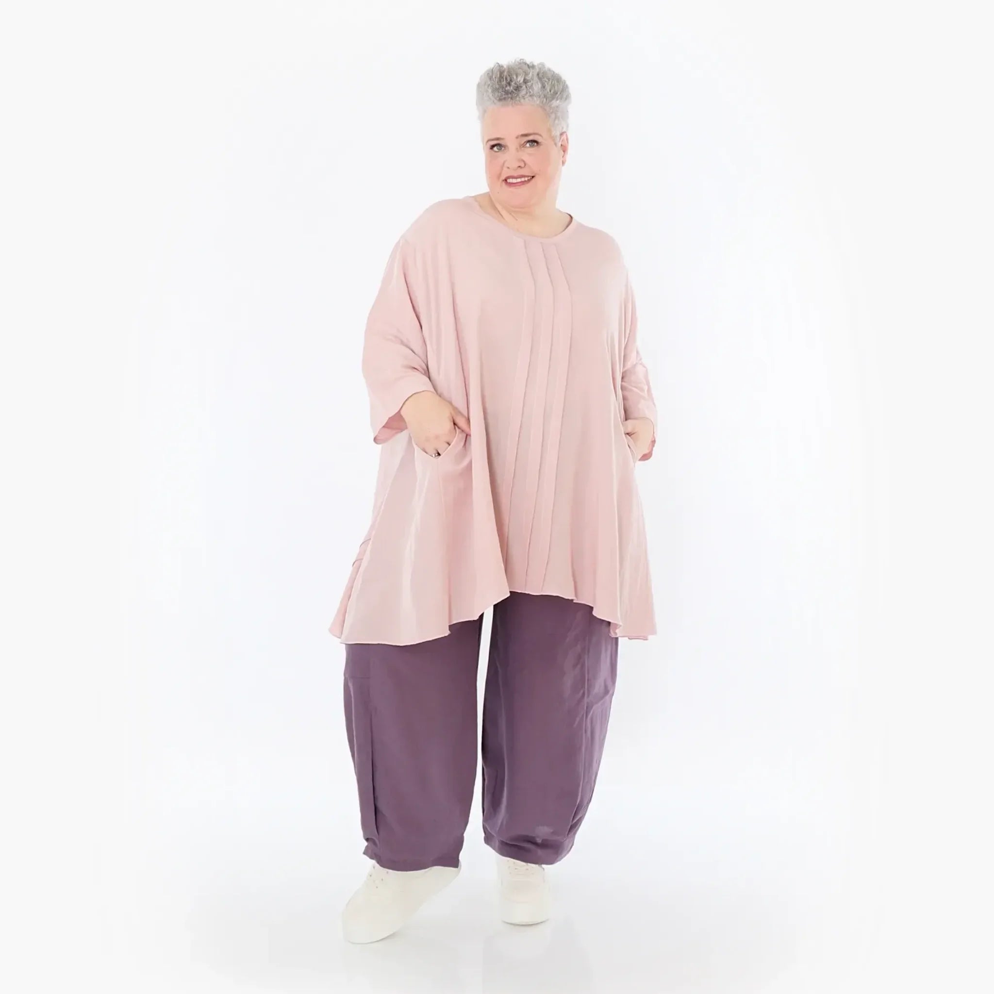  AKH Fashion Hose in gerader Form, aus Viskose, 1490.06710, Pflaume, Ausgefallen, Zeitlos