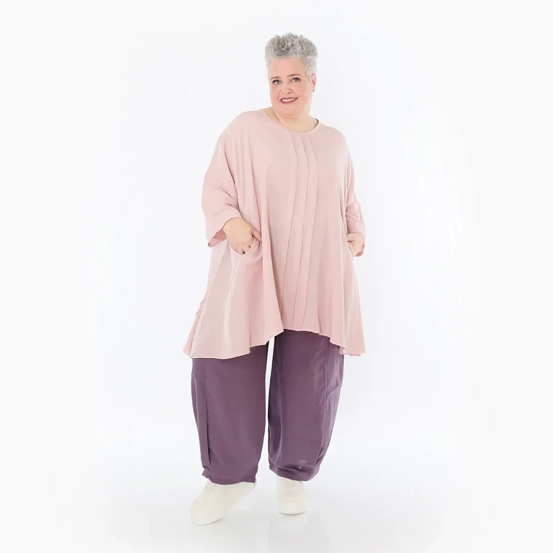  AKH Fashion Hose in gerader Form, aus Viskose, 1490.06710, Pflaume, Ausgefallen, Zeitlos