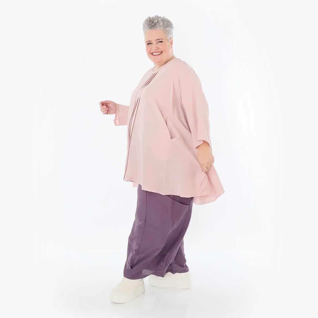  AKH Fashion Hose in gerader Form, aus Viskose, 1490.06710, Pflaume, Ausgefallen, Zeitlos