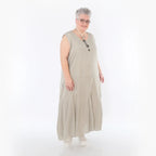  Ballonkleid von AKH Fashion aus Viskose, 1490.06972, Beige, Ausgefallen, Zeitlos, Schick