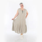  Ballonkleid von AKH Fashion aus Viskose, 1490.06972, Beige, Ausgefallen, Zeitlos, Schick