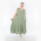  Ballonkleid von AKH Fashion aus Viskose, 1490.06972, Khaki, Ausgefallen, Zeitlos, Schick