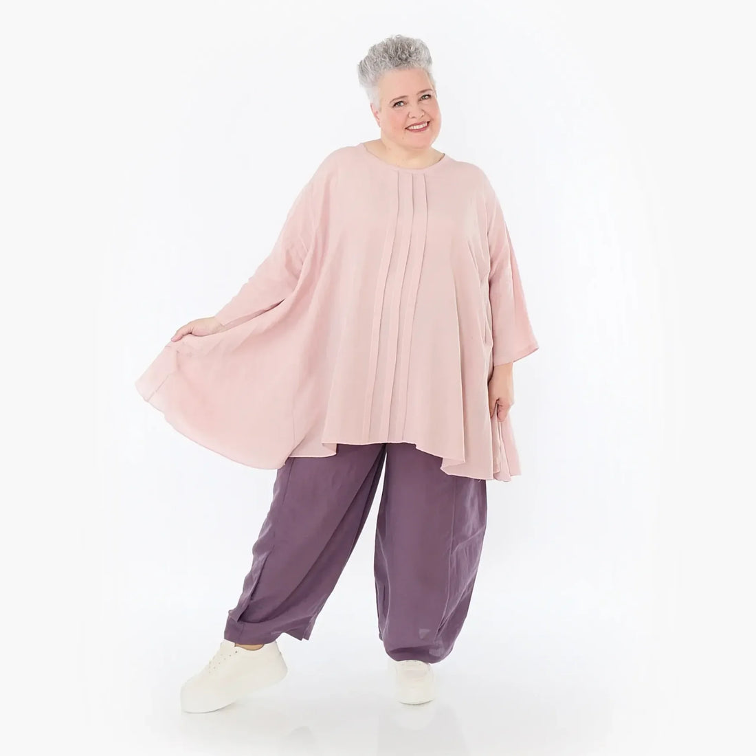  A-Form Bigshirt von AKH Fashion aus Viskose, 1490.07069, Mauve, Ausgefallen, Zeitlos, Schick