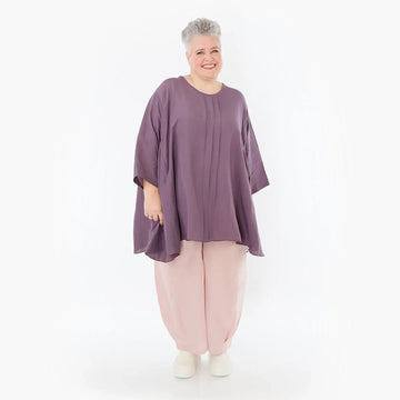  A-Form Bigshirt von AKH Fashion aus Viskose, 1490.07069, Pflaume, Ausgefallen, Zeitlos