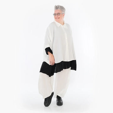  AKH Fashion Jacke in gerundeter Form, aus Viskose, 1490.07092, Weiß, Ausgefallen, Zeitlos