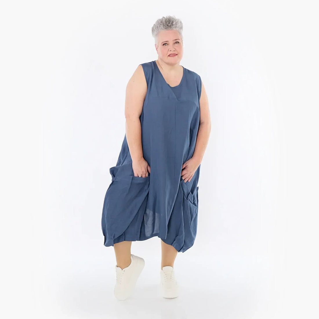  Ballonkleid von AKH Fashion aus Viskose, 1490.07093, Azurblau, Ausgefallen, Zeitlos