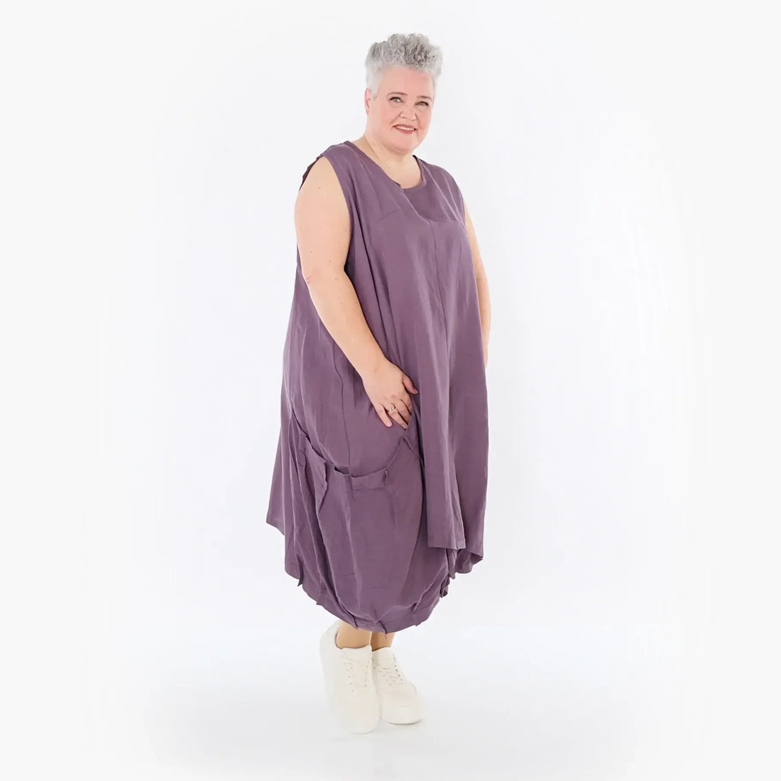  Ballonkleid von AKH Fashion aus Viskose, 1490.07093, Pflaume, Ausgefallen, Zeitlos, Schick