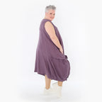  Ballonkleid von AKH Fashion aus Viskose, 1490.07093, Pflaume, Ausgefallen, Zeitlos, Schick