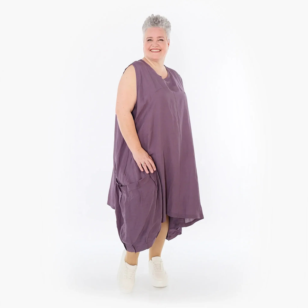  Ballonkleid von AKH Fashion aus Viskose, 1490.07093, Pflaume, Ausgefallen, Zeitlos, Schick