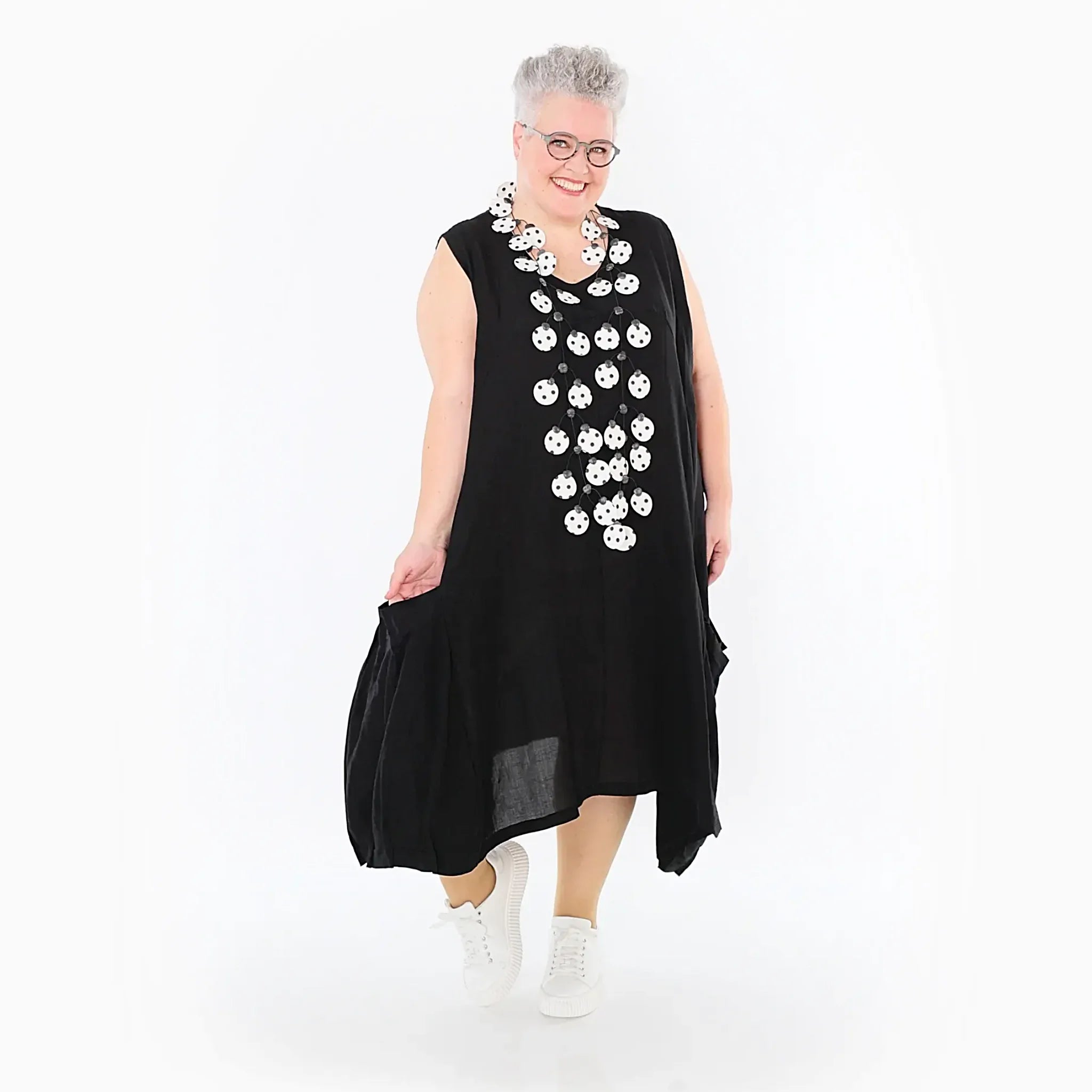  Ballonkleid von AKH Fashion aus Viskose, 1490.07093, Schwarz, Ausgefallen, Zeitlos, Schick