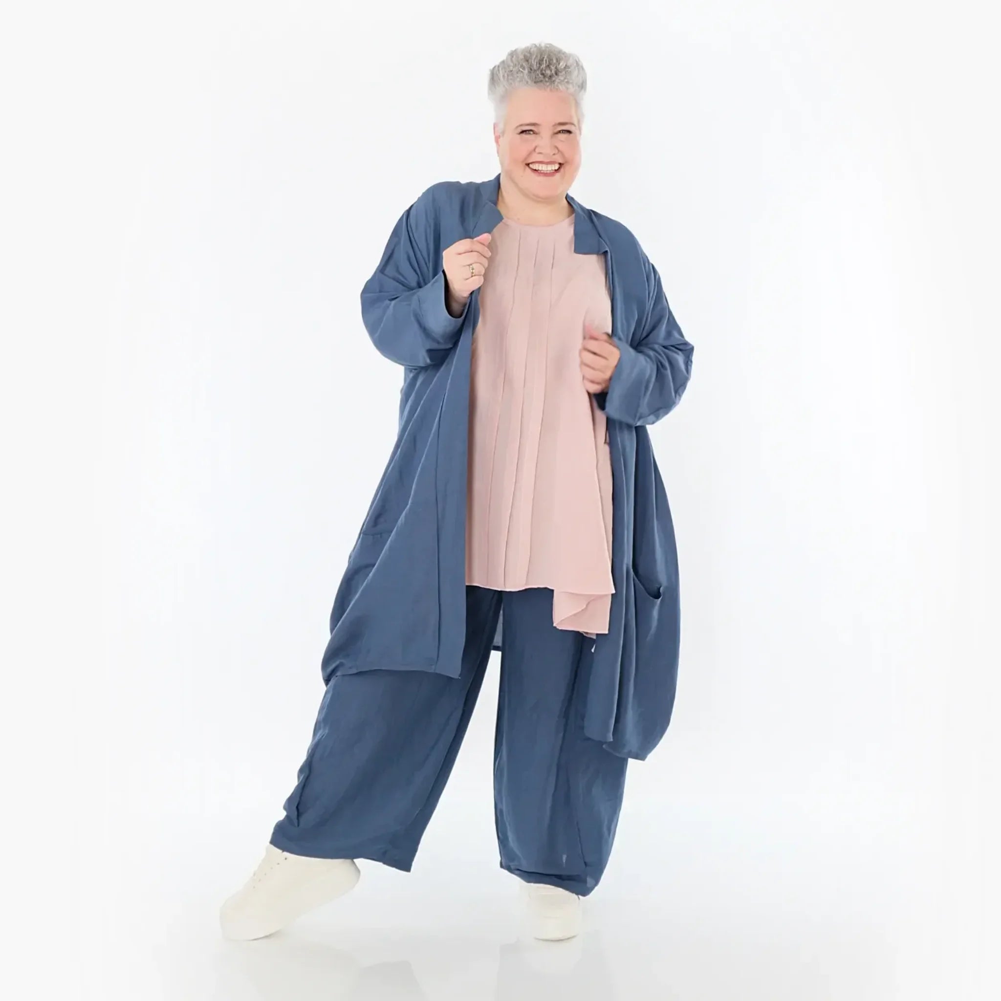  Ballon Cardigan von AKH Fashion aus Viskose, 1490.07094, Azurblau, Ausgefallen, Zeitlos