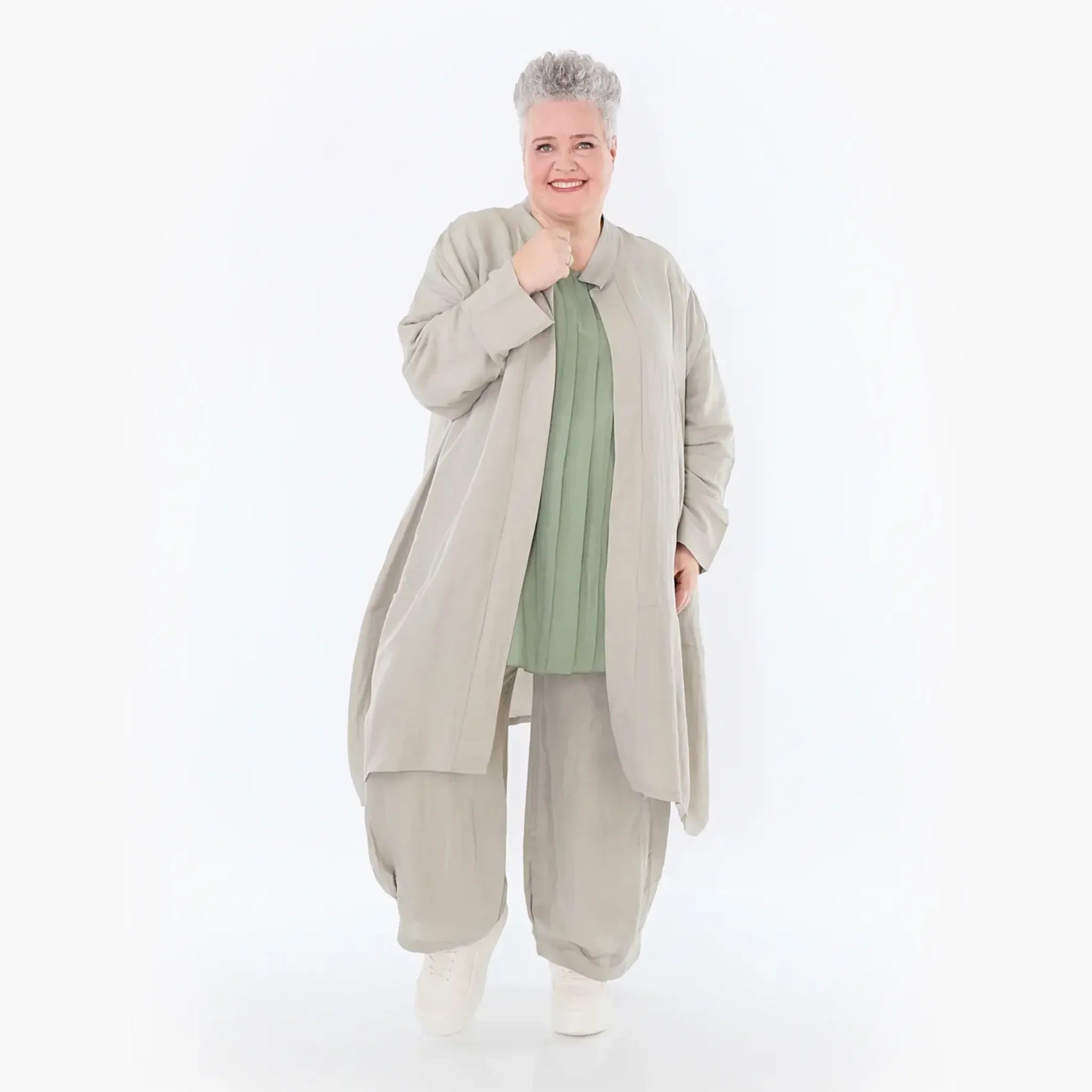  Ballon Cardigan von AKH Fashion aus Viskose, 1490.07094, Beige, Ausgefallen, Zeitlos