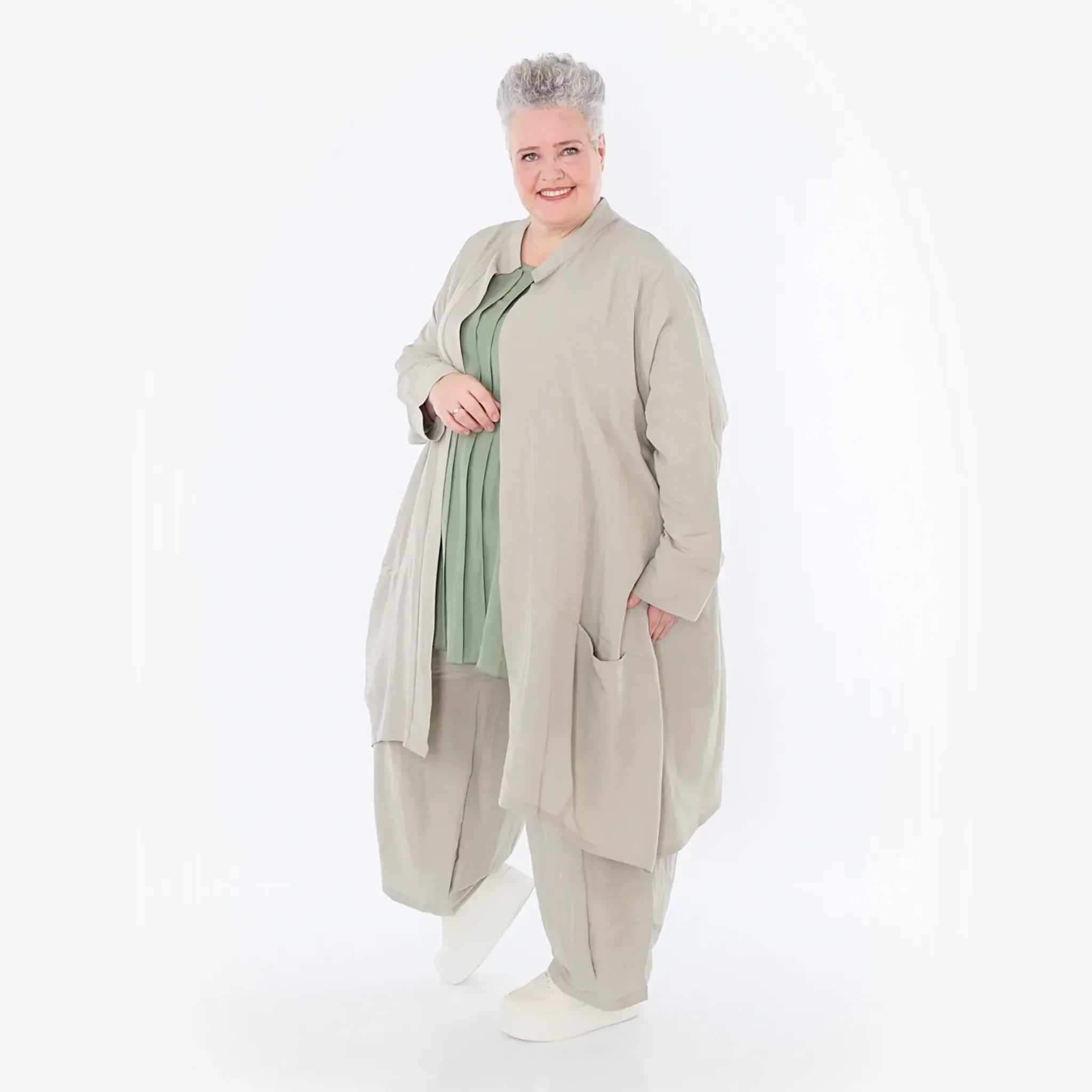  Ballon Cardigan von AKH Fashion aus Viskose, 1490.07094, Beige, Ausgefallen, Zeitlos