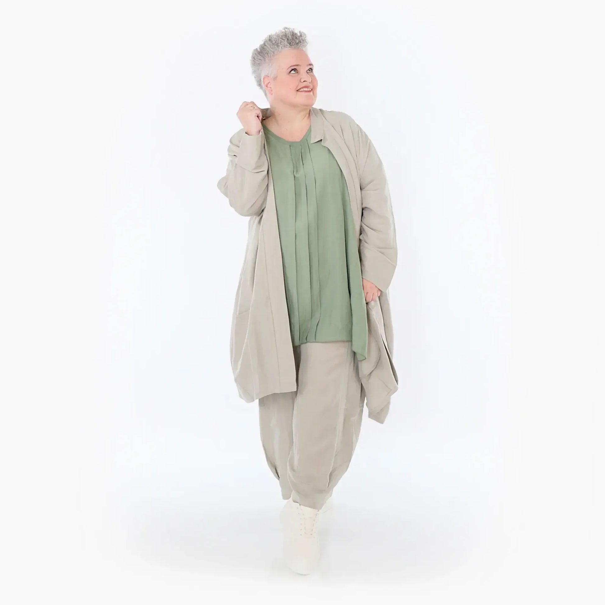  Ballon Cardigan von AKH Fashion aus Viskose, 1490.07094, Beige, Ausgefallen, Zeitlos