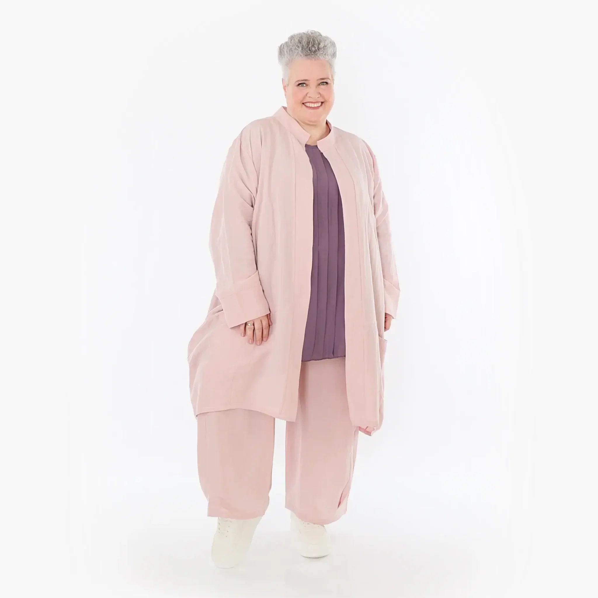  Ballon Cardigan von AKH Fashion aus Viskose, 1490.07094, Mauve, Ausgefallen, Zeitlos