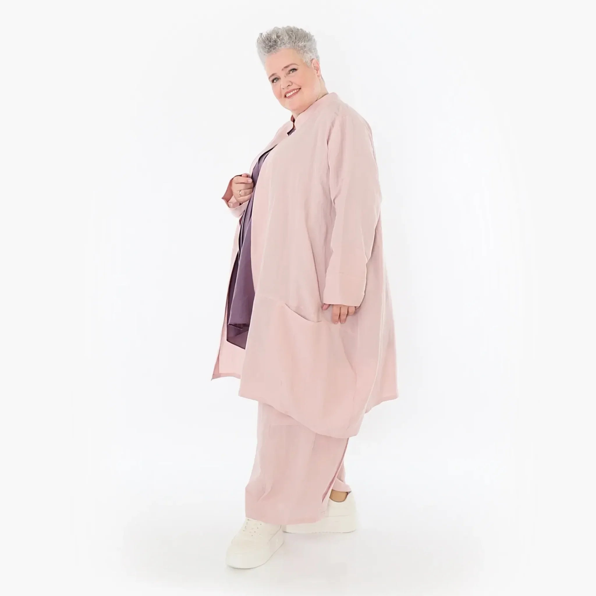  Ballon Cardigan von AKH Fashion aus Viskose, 1490.07094, Mauve, Ausgefallen, Zeitlos