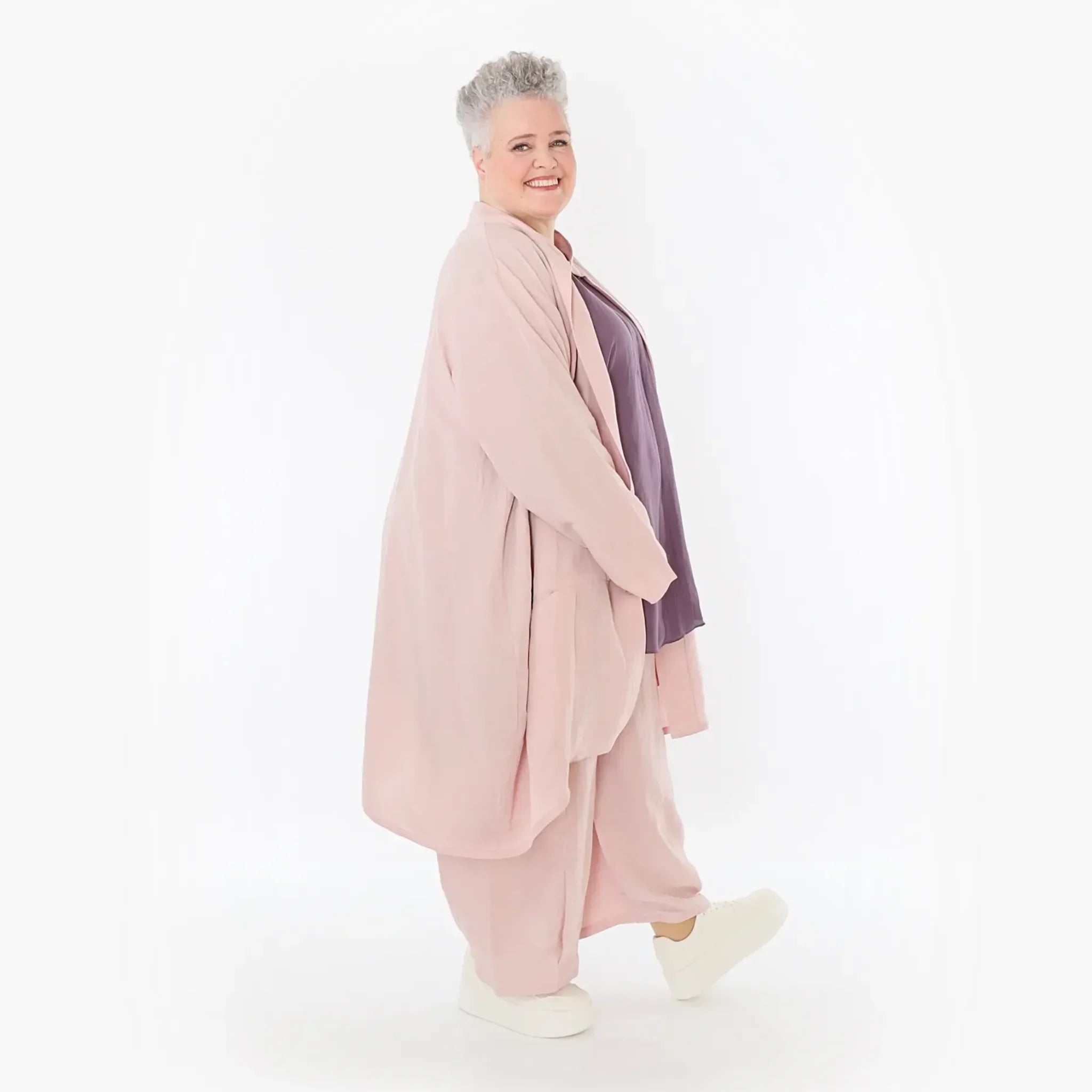  Ballon Cardigan von AKH Fashion aus Viskose, 1490.07094, Mauve, Ausgefallen, Zeitlos