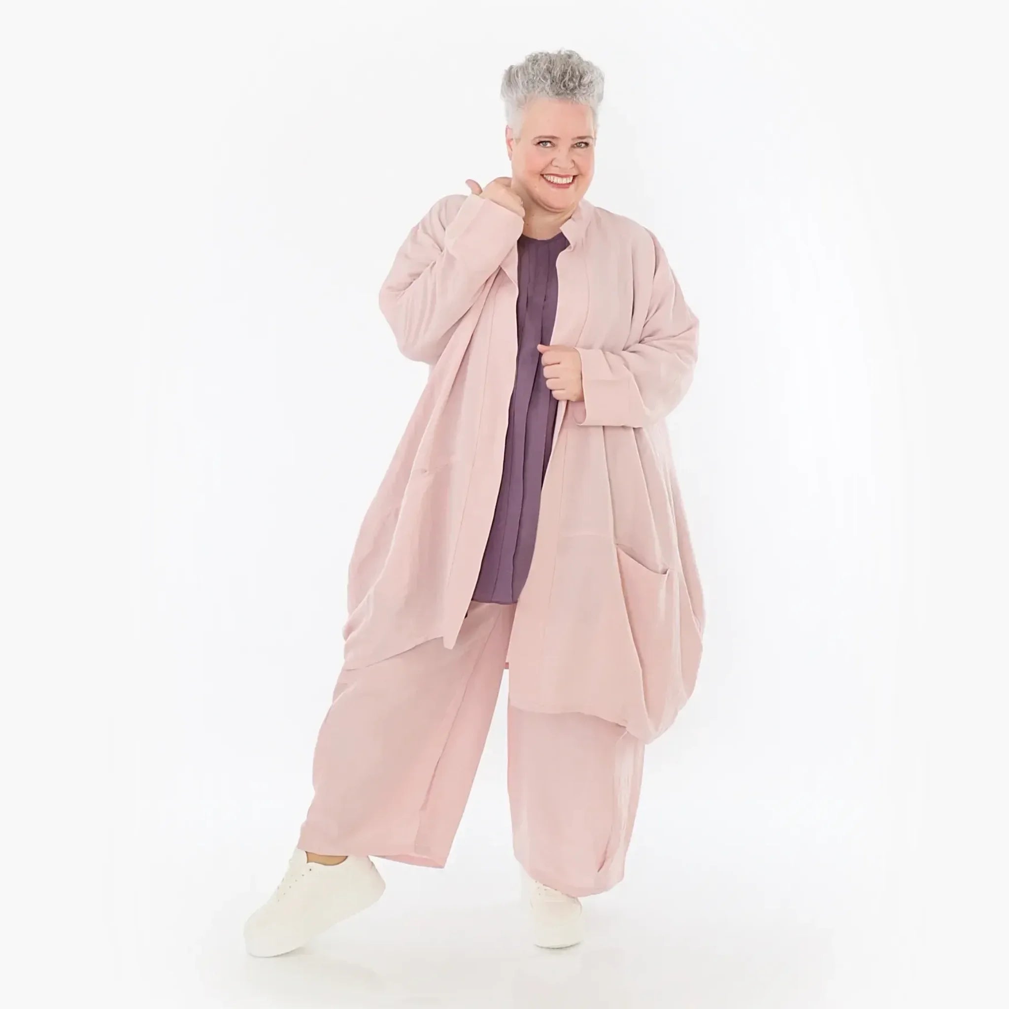  Ballon Cardigan von AKH Fashion aus Viskose, 1490.07094, Mauve, Ausgefallen, Zeitlos