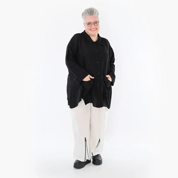  A-Form Jacke von AKH Fashion aus Viskose, 1490.07095, Schwarz, Ausgefallen, Zeitlos