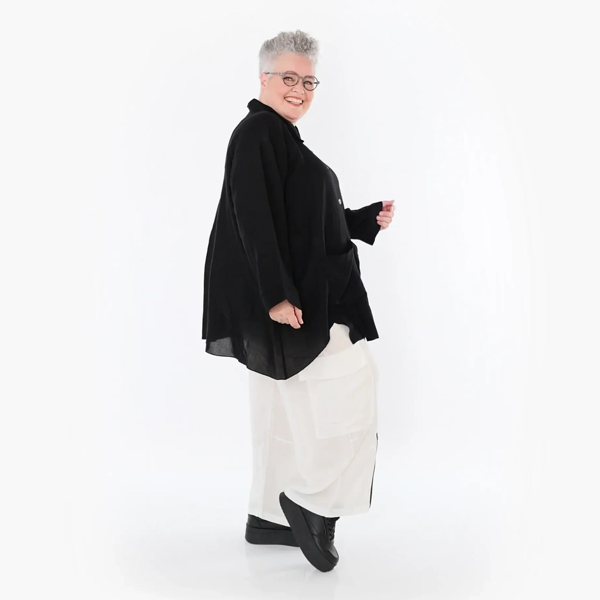  A-Form Jacke von AKH Fashion aus Viskose, 1490.07095, Schwarz, Ausgefallen, Zeitlos