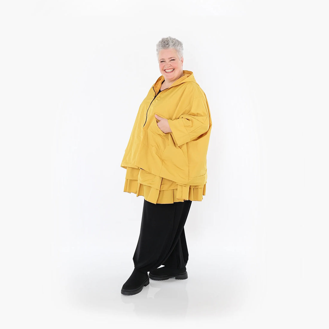 AKH Fashion Jacke in kastiger Form, aus Baumwolle, 1493.07076, Honiggelb, Ausgefallen
