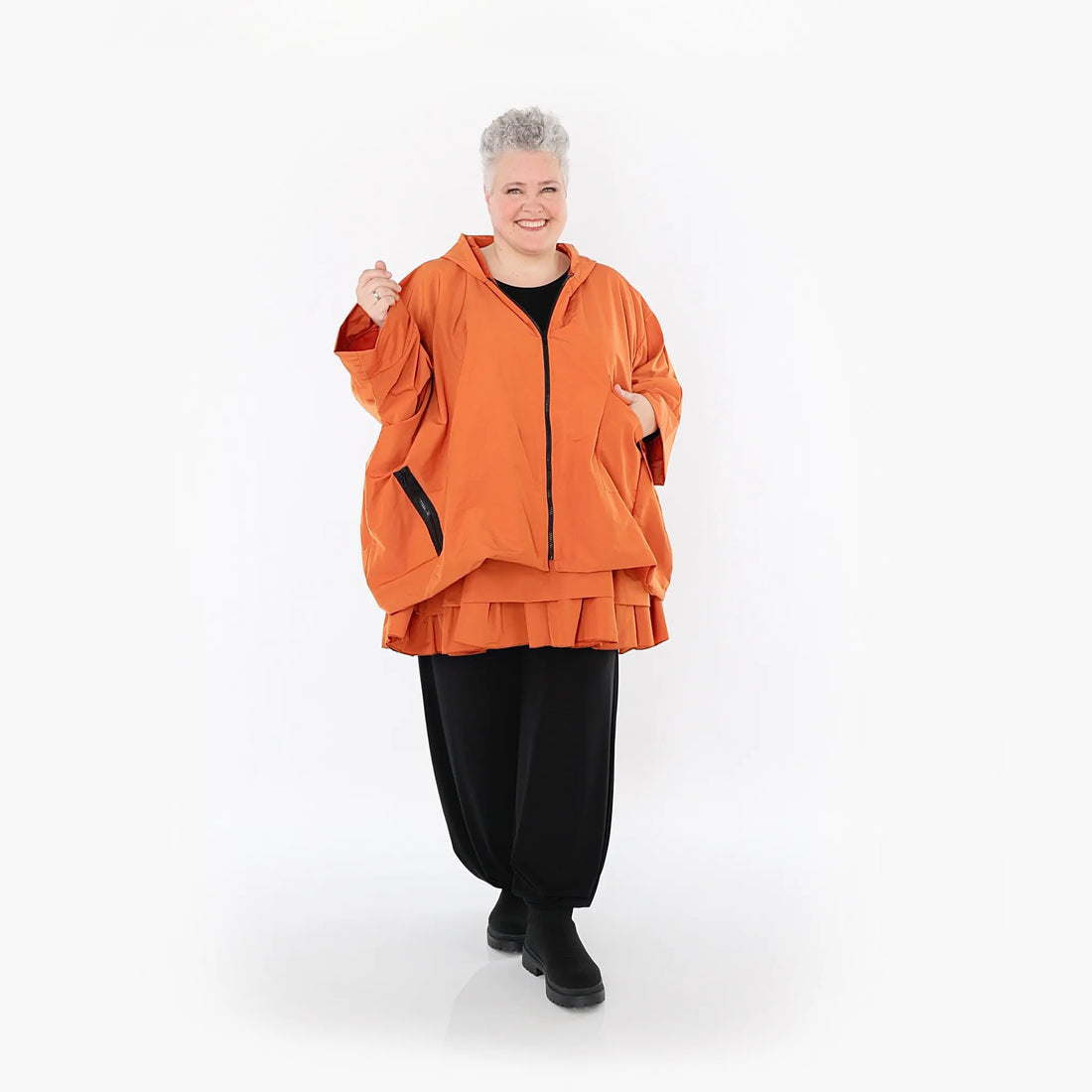  AKH Fashion Jacke in kastiger Form, aus Baumwolle, 1493.07076, Orange, Ausgefallen, Schick
