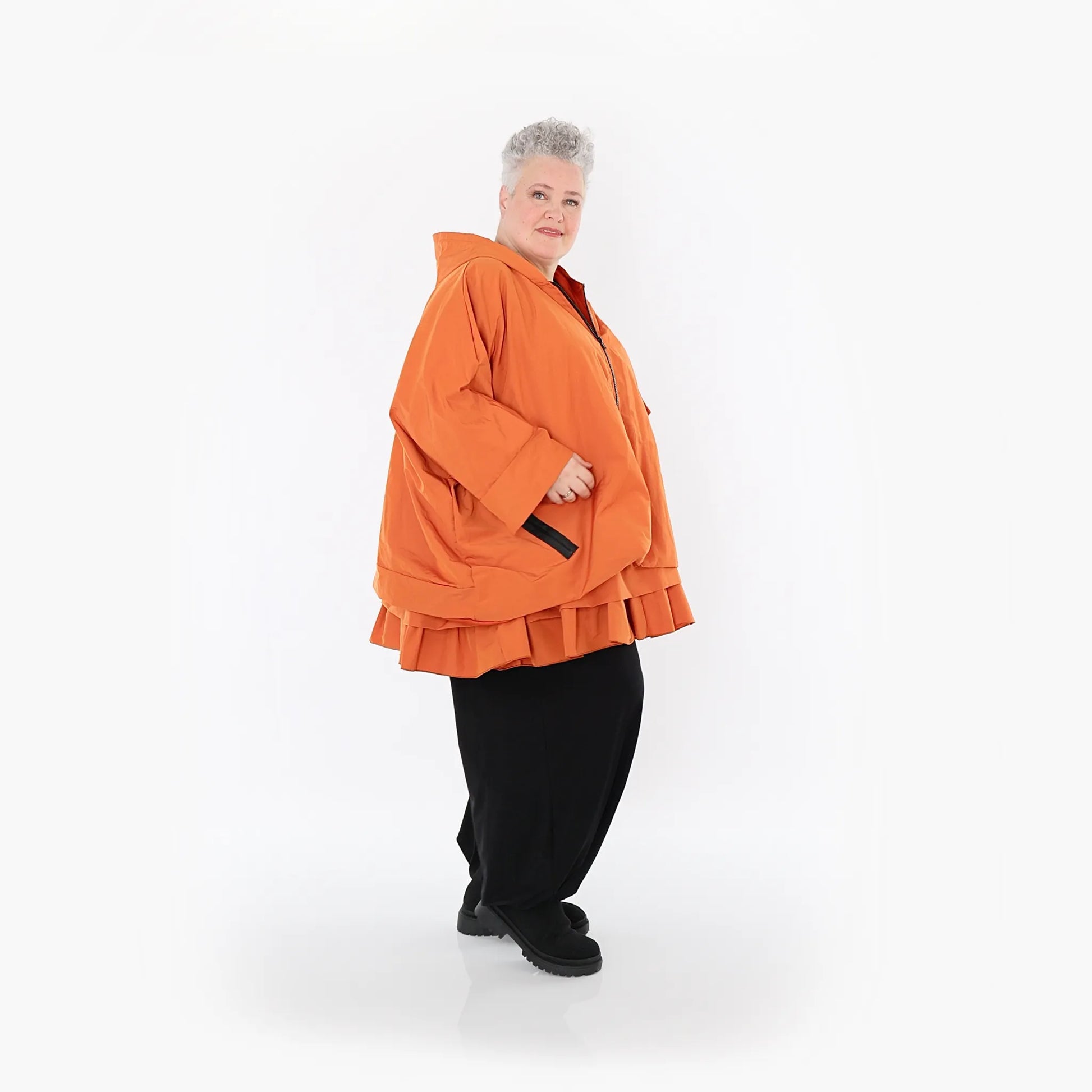  AKH Fashion Jacke in kastiger Form, aus Baumwolle, 1493.07076, Orange, Ausgefallen, Schick