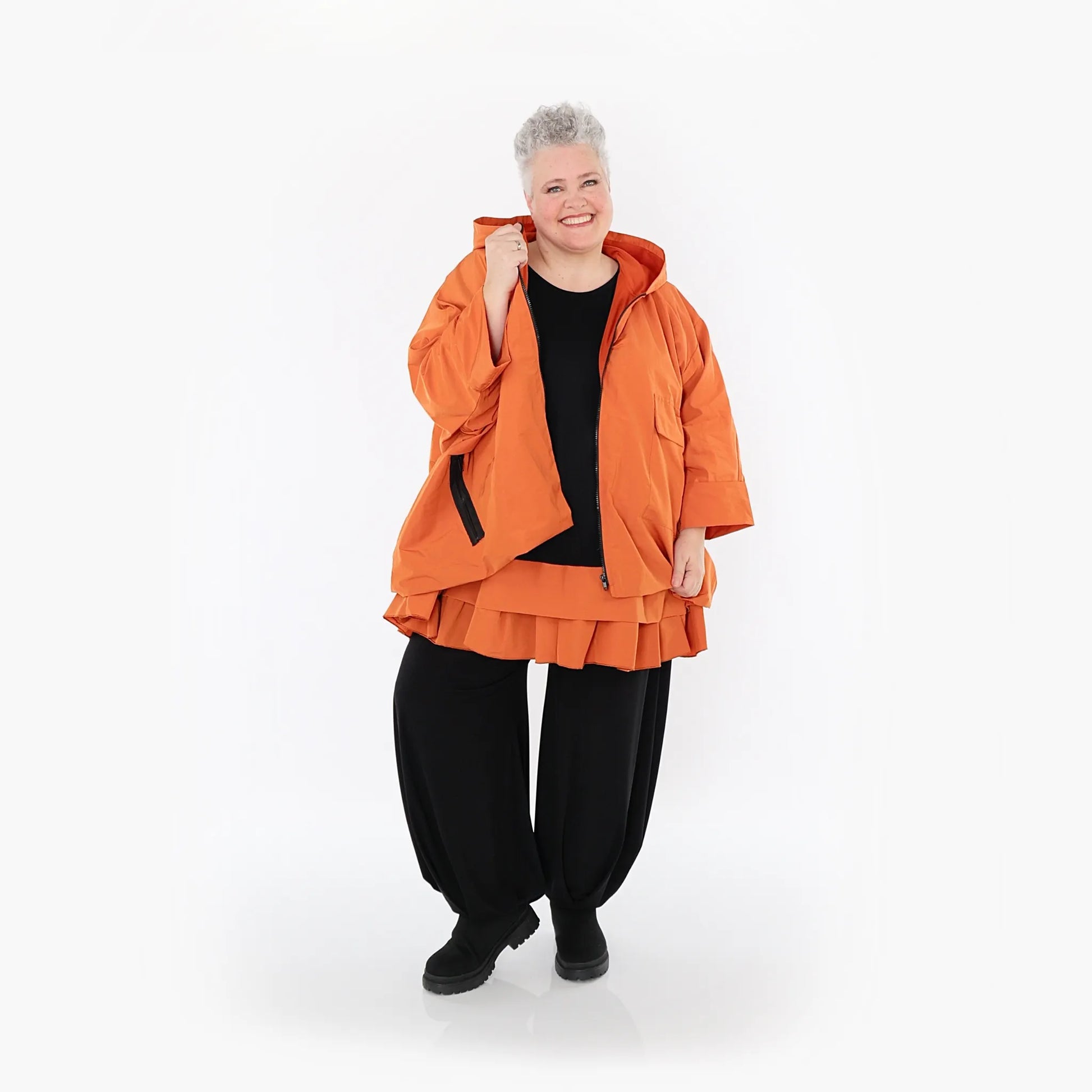  AKH Fashion Jacke in kastiger Form, aus Baumwolle, 1493.07076, Orange, Ausgefallen, Schick