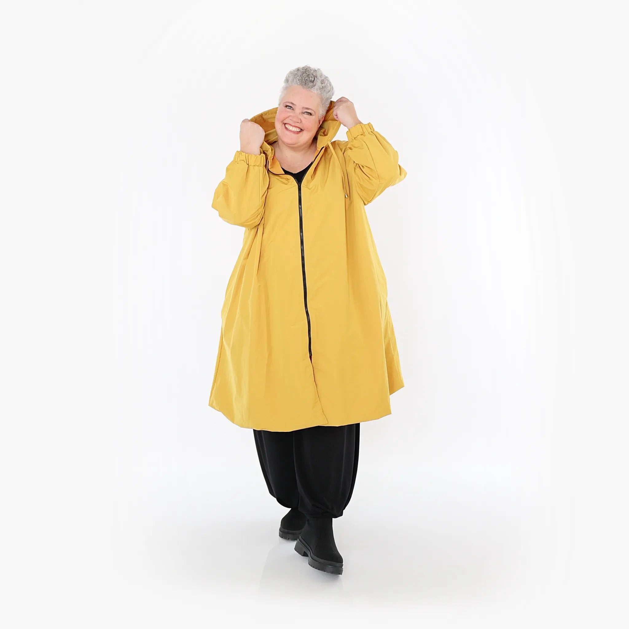  AKH Fashion Mantel in gerader Form, aus Baumwolle, 1493.07102, Honiggelb, Ausgefallen