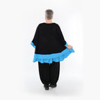  A-Form Bigshirt von AKH Fashion aus Viskose, 1493.07103, Schwarz/Blau, Ausgefallen, Zeitlos