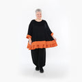  A-Form Bigshirt von AKH Fashion aus Viskose, 1493.07103, Schwarz/Orange, Ausgefallen, Zeitlos