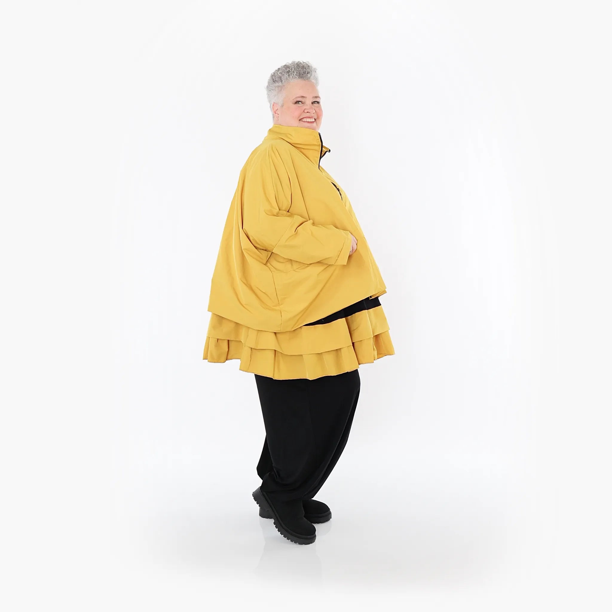 AKH Fashion Jacke in kastiger Form, aus Baumwolle, 1493.07104, Honiggelb, Ausgefallen