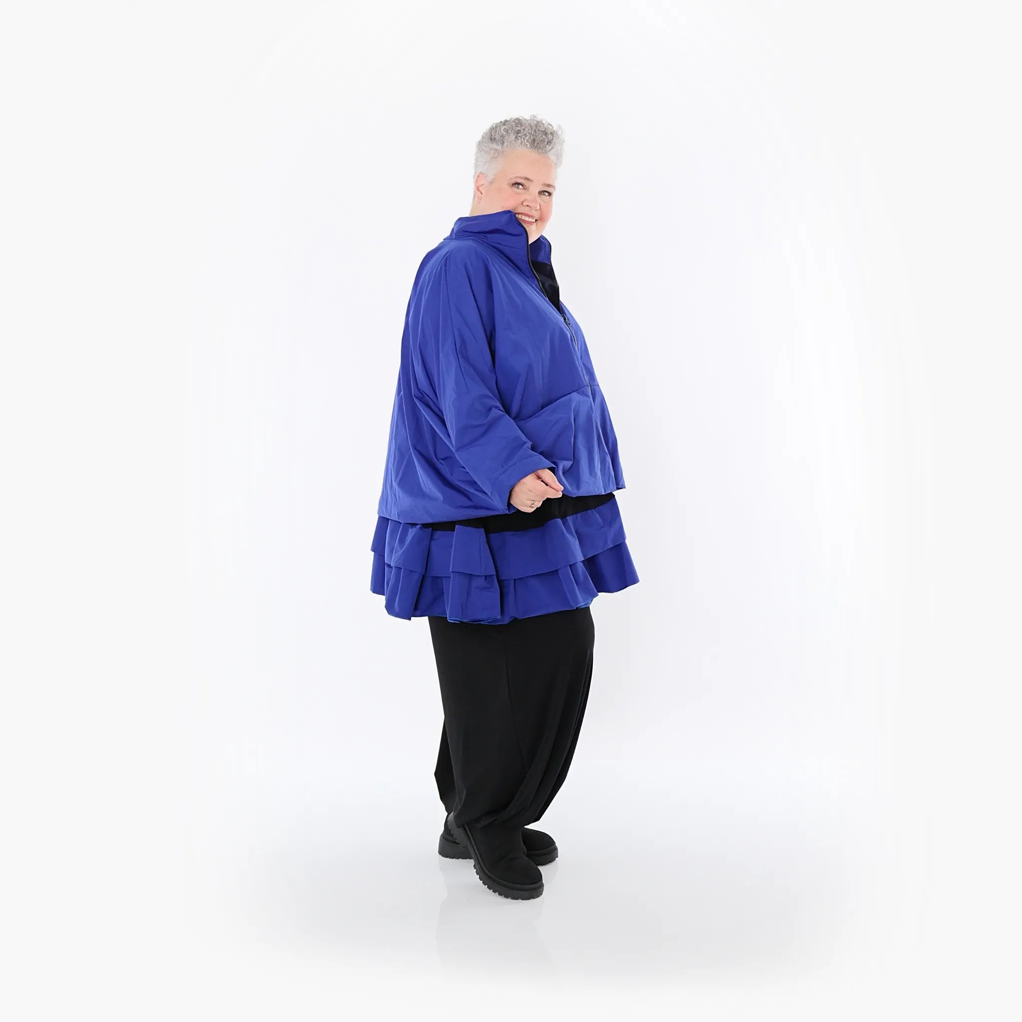 AKH Fashion Jacke in kastiger Form, aus Baumwolle, 1493.07104, Royalblau, Ausgefallen